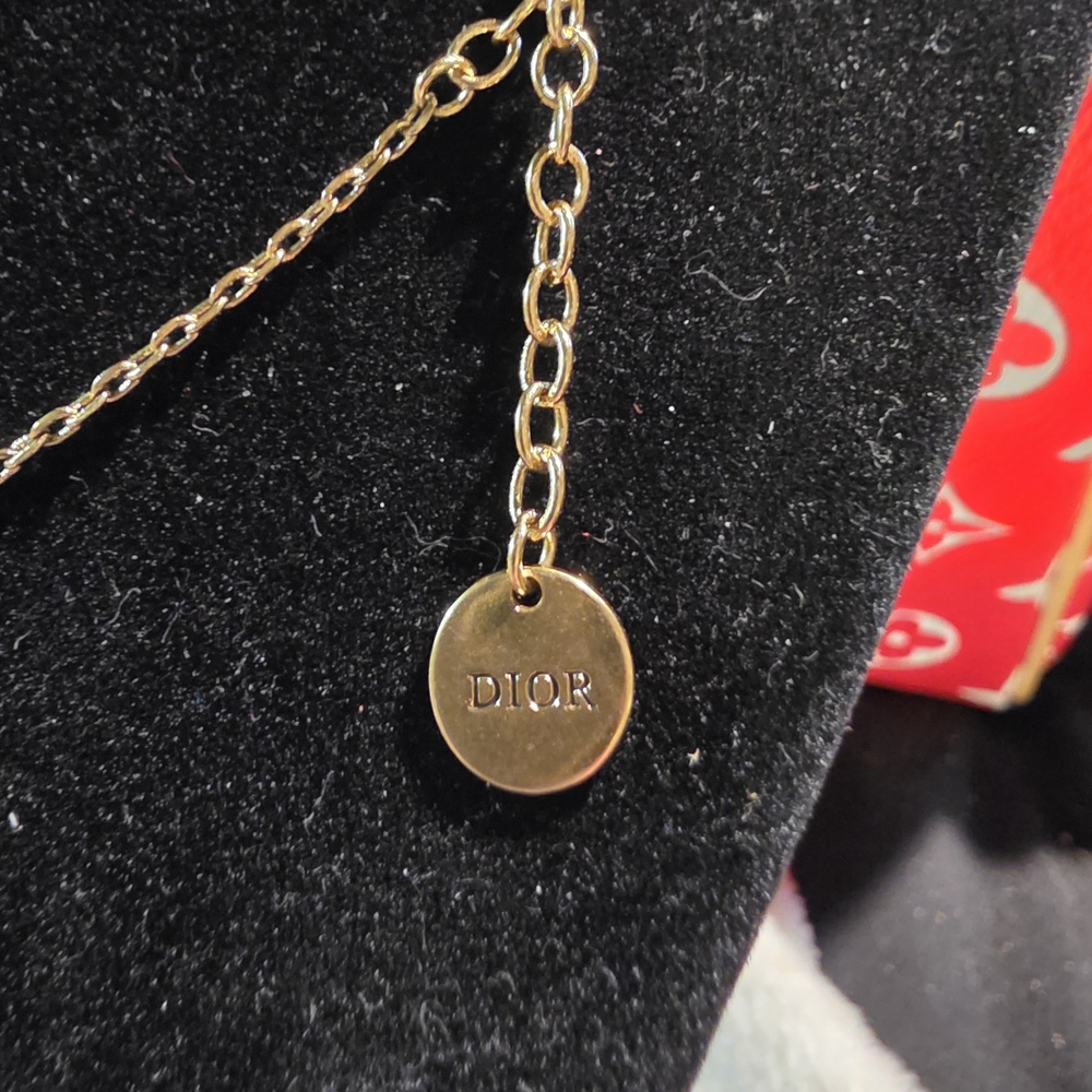 Dior Gold Heart Necklace with Silver Accents - Picture 6 of 8